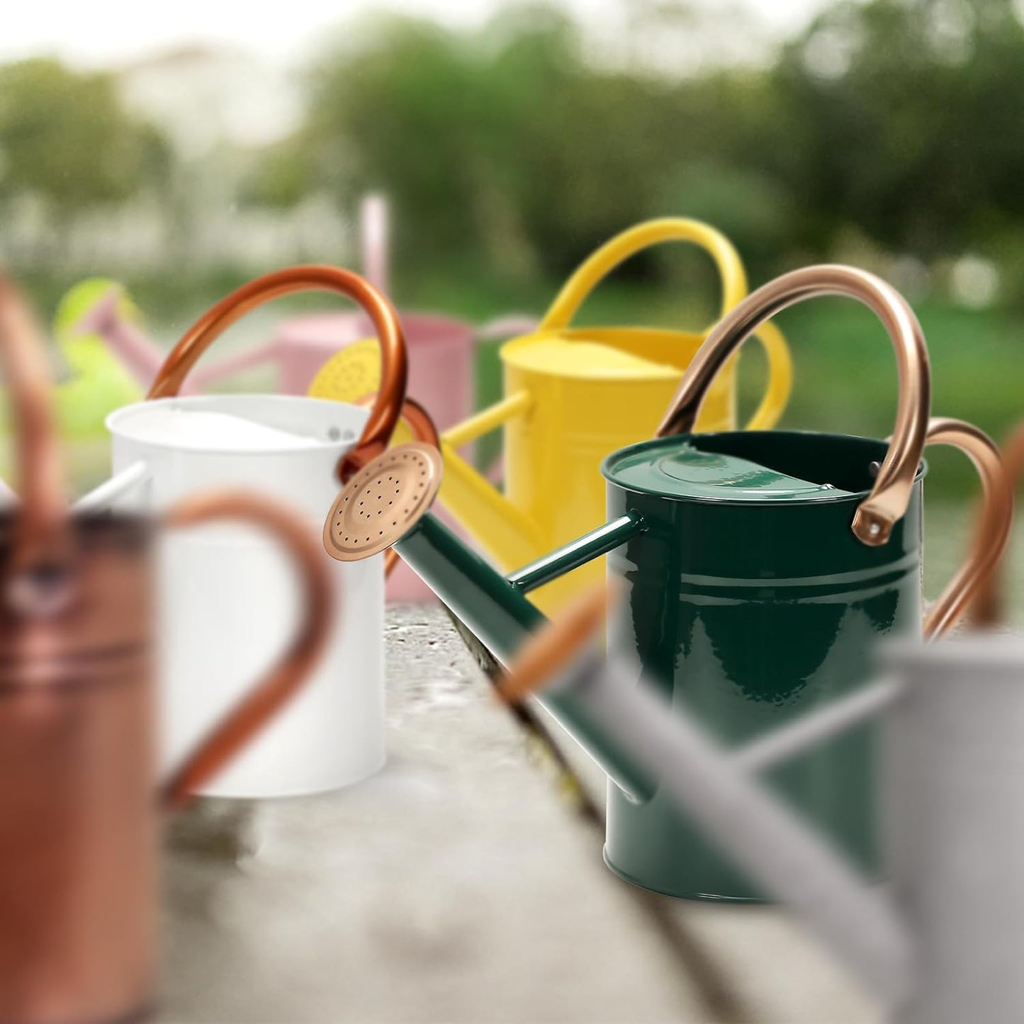 Metal Watering Can with Removable Spout, Galvanized Watering Can, Perfect for Indoor Use and for Outdoor Use (1 Gallaon, White)