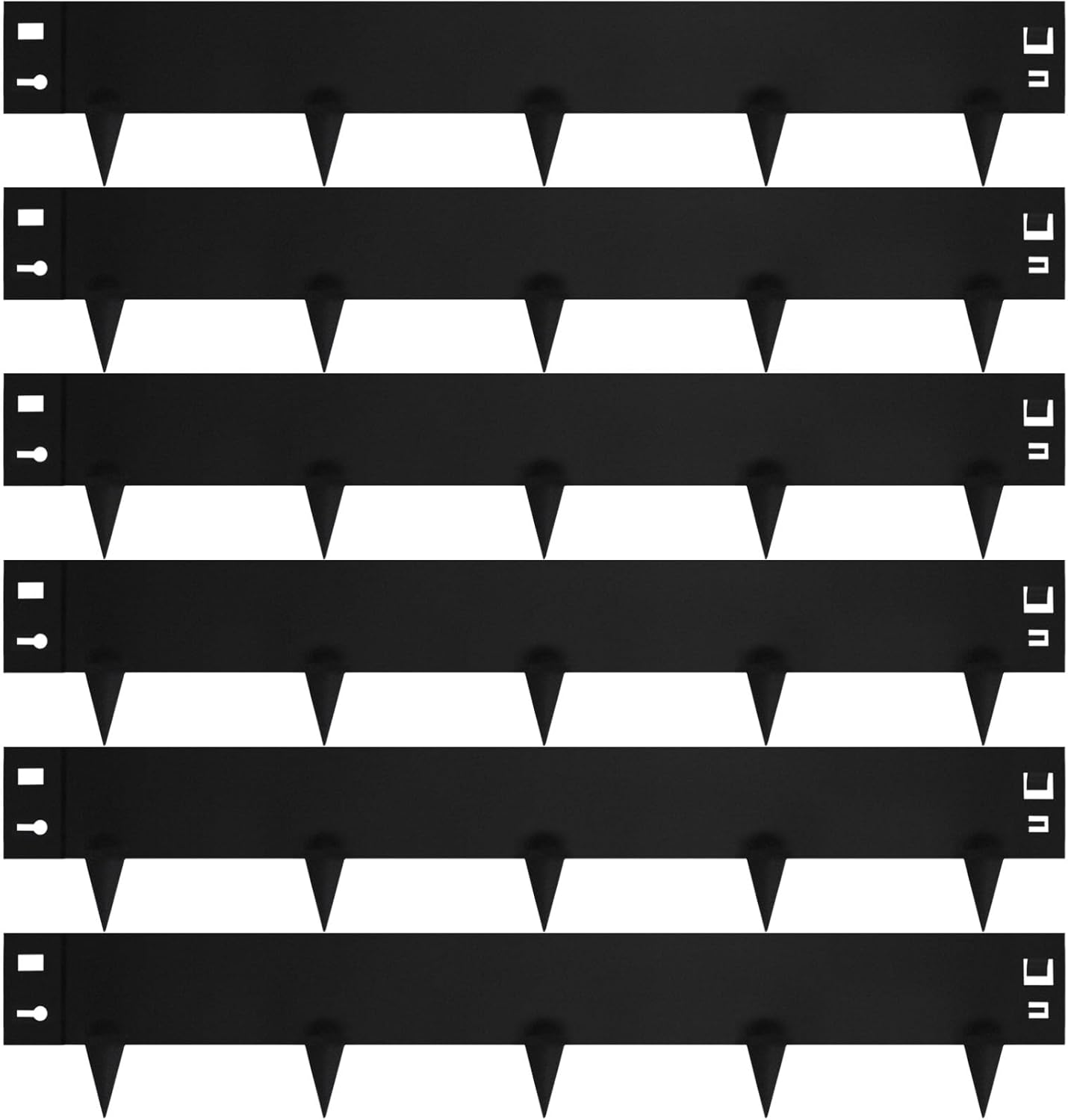 42" L X9.4 H Metal Landscape Edging, Heavy Duty Galvanized Steel Garden Edging,6 Pack Garden Edging Border for Lawn, Flower Bed, Yard (Black)