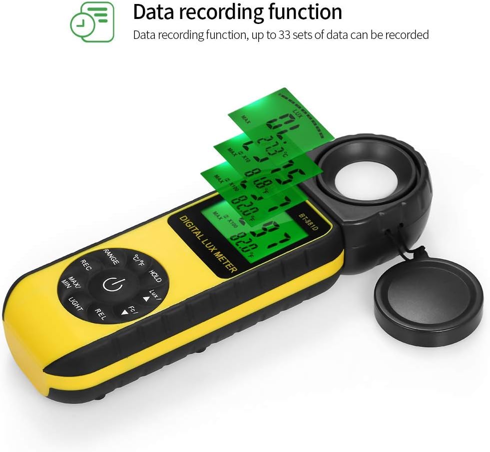 BTMETER BT-881E Digital Illuminance/Light Meter, Measure Lights 0.01~300,000 Lux (0.01~30,000 FC) Foot Candles, Par Meter Luxmeter for Plants Aquarium Light Tester