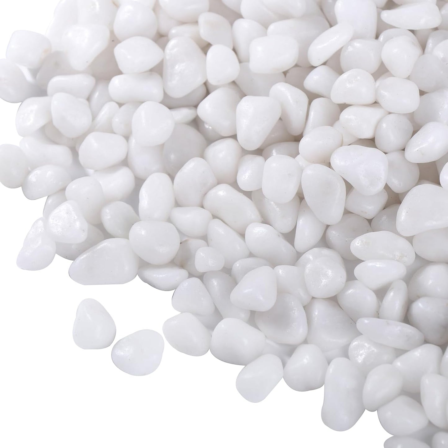 15lbs White Rocks, 3/8 Inch Small White Pebbles for Plants, Vase, Garden, Decorative Pea Gravel for Landscaping, Polished