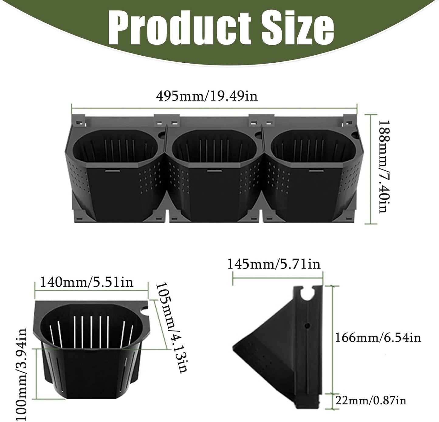 Self Watering Wall Planter with 36 Pots, Vertical Garden Planter for Indoor Plants, Mounted planters Hanging Flower Herbs Vegetables, Wall Garden for Home (Black)