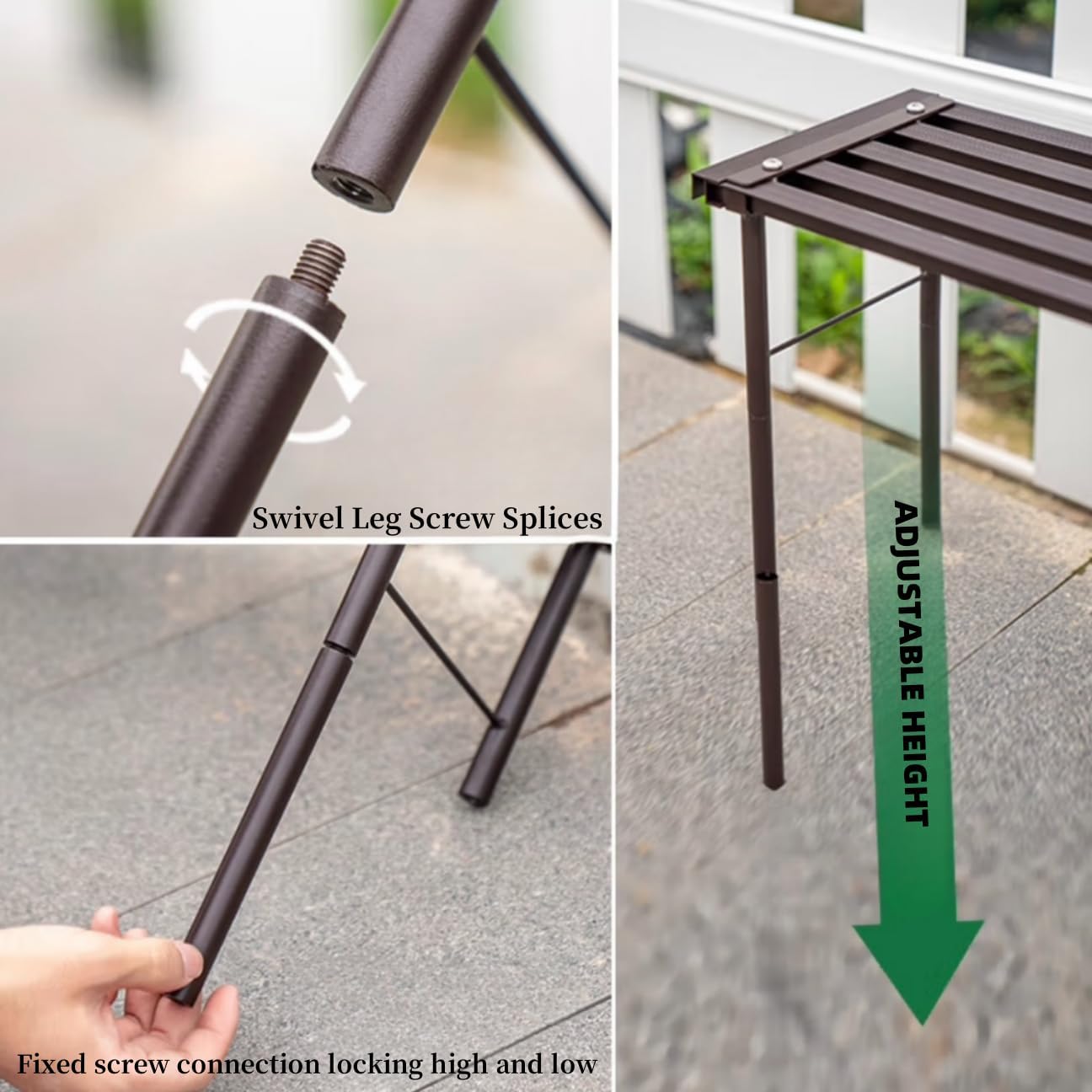 Metal Plant Stand, Rust-proof Aluminum Flower Pot Stand, Plants Display Stands Decoration Racks for Living Room Balconies and Gardens (60 Ebony)