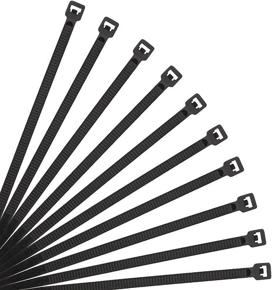 XINGO 12 Inch Black Cable Zip Ties (500 Pack), 40 Pounds Tensile Strength-Heavy Duty, Self-Locking UV Resistant Nylon Plastic Wire Ties for Indoor and Outdoor Use