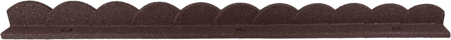 Playsafer L Shaped Flexible Rubber Scalloped Edger for Lawns Landscaping and Playground | Easy No Dig Installation| 4' Long (2, Brown)