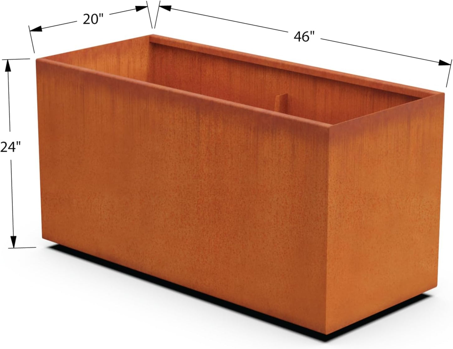 Corten Steel Planter Rectangle Outdoor Metal Garden Box Heavy Duty | Made in USA | Fully Assembled