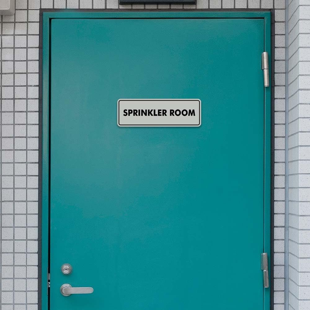 Signs ByLITA Standard Sprinkler Room Sign (Black) - Medium 2 Pack