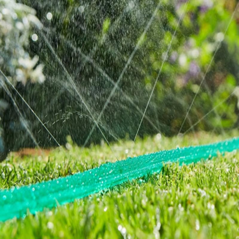 PVC Flat Soaker Hose drip Garden Vegetable Water Hose Irrigation Spray Hose Double Connector with Holes (75FT)