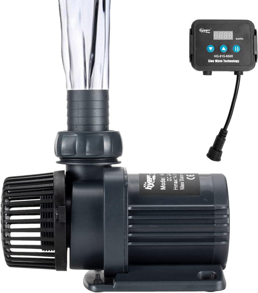 Hygger 1720GPH Quiet Submersible and External 24V Water Pump, with Controller (30%-100% Settings), Powerful Return Pump for Fish Tanks, Aquariums, Ponds, Fountains, Sump, Hydroponics (55W, 14.8ft)