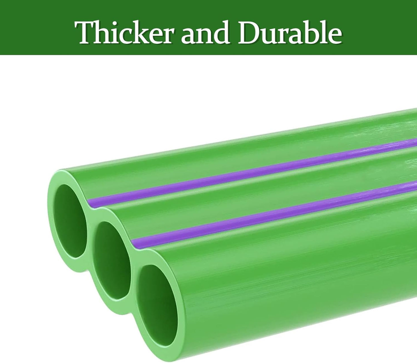 50ft Sprinkler Soaker Hose with Holes, 3-Tube Sprinkler Hose & Soaker Hose with 15 Landscape Staples, New Flexible Material