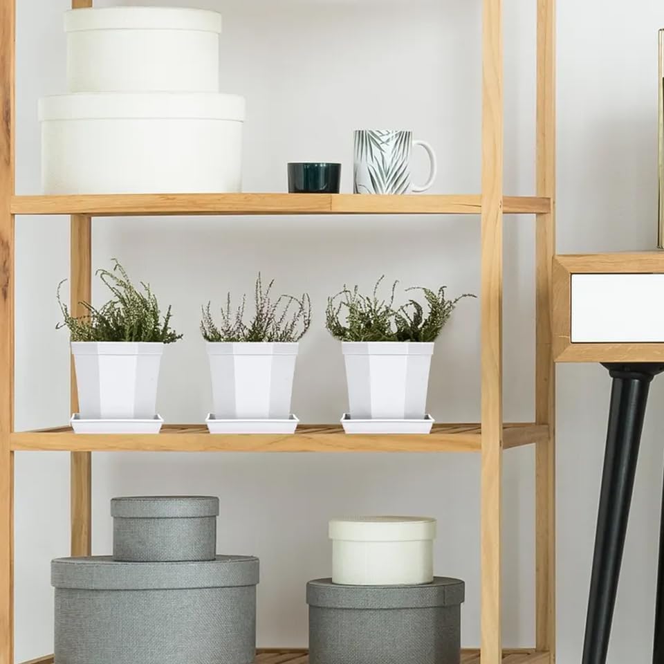 2 Pack Square Plant Saucer 18 Inch, Plastic Plant Saucer, Heavy Duty Plant Pot Saucers, Planters for Indoors and Outdoors Plants，Garden Large Deep Plant Trays for Pots.