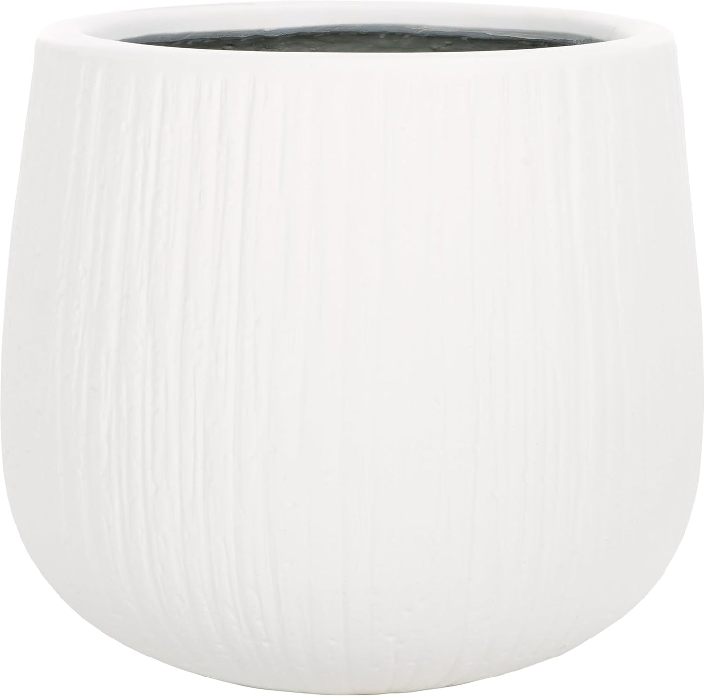 SAFAVIEH Outdoor Collection Francia Modern White Concrete Ficonstone Planter Pot