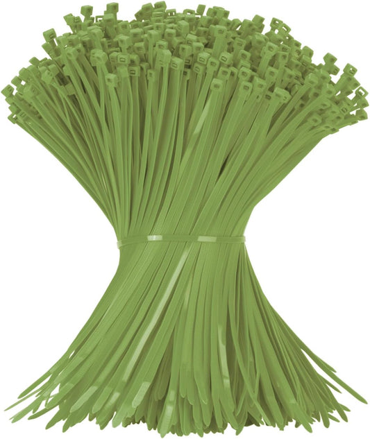 12 Inch Army Green Zip Tie 1000 PCS, 60 Lbs - Small to Medium Zip Tie, Nylon PA66 UV Resistant Cable Tie Heavy Duty for Indoor and Outdoor Use - Ideal for bundling and securing objects