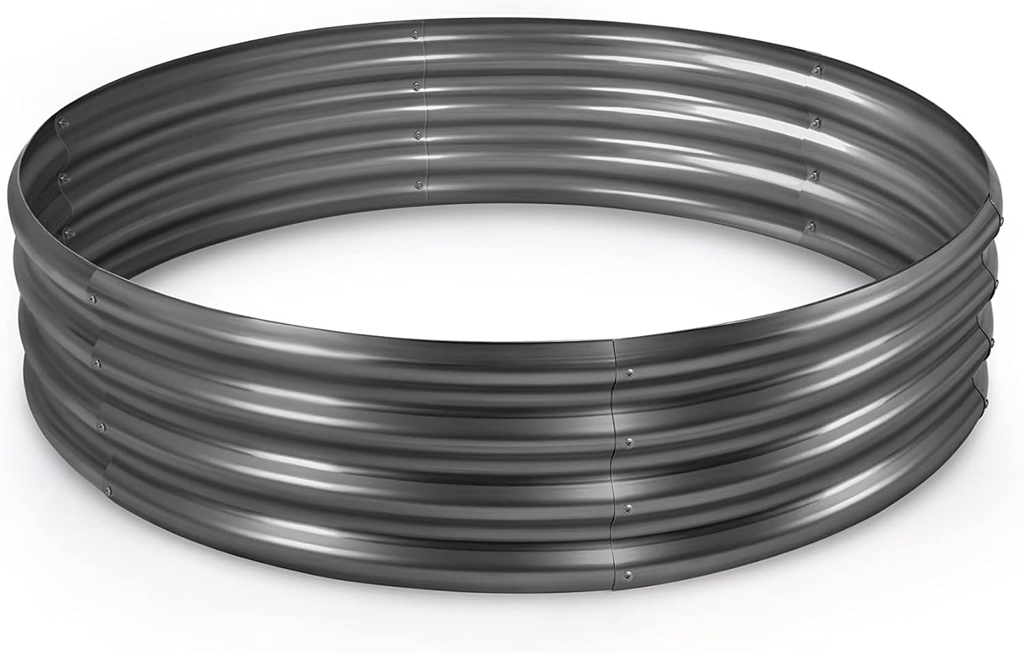 Land Guard Galvanized Raised Garden Bed Kit, Planter Boxes Outdoor, Round Large Metal Garden Beds for Vegetables(Gray)……