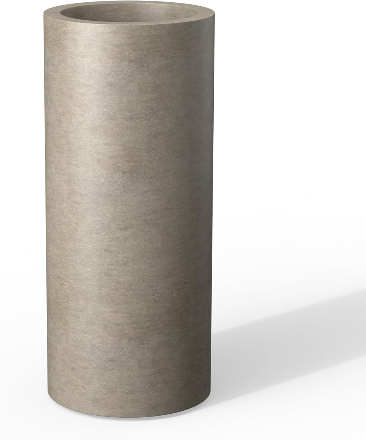 Kante 18.9 Inch Tall Cylindrical Planter, Large Round Plant Pots with Drainage Hole, Made with Concrete, Suitable for Indoor Outdoor Plants, Home Decor, Weathered Concrete
