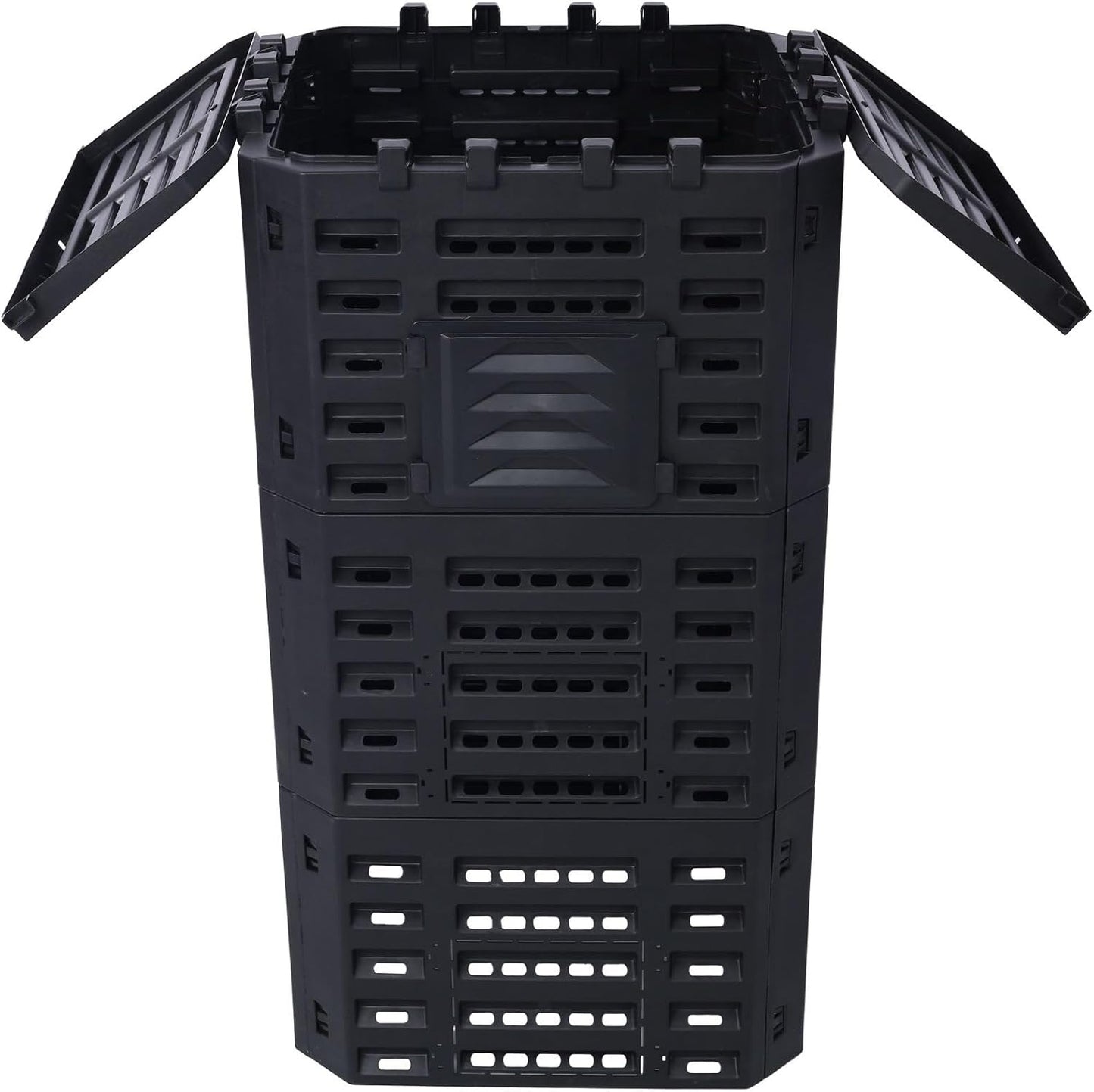 90 Gallon Garden Composter Bin - Premium Recycled Plastic, Large 340 Liter Capacity, Easy Assembly, Lightweight, Aerating Outdoor Compost Box for Fertile Soil