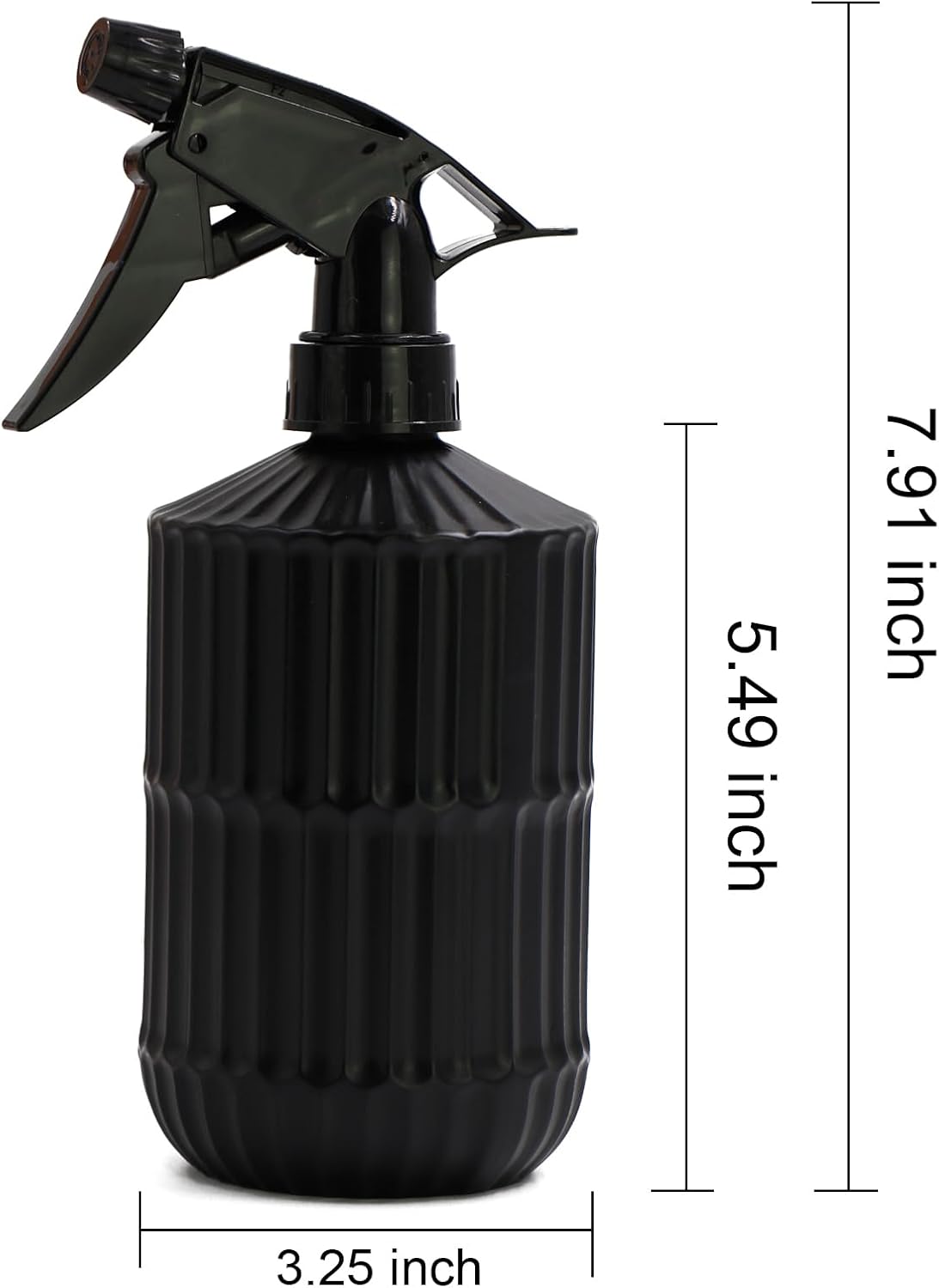 OFFIDIX Glass Spray Bottle, Pressure Watering Can, Indoor Plant Mister, Adjustable Nozzle Watering Glass 0.45L/15.22oz Spray Bottle for Garden Plants Cleaning Solutions (Black)