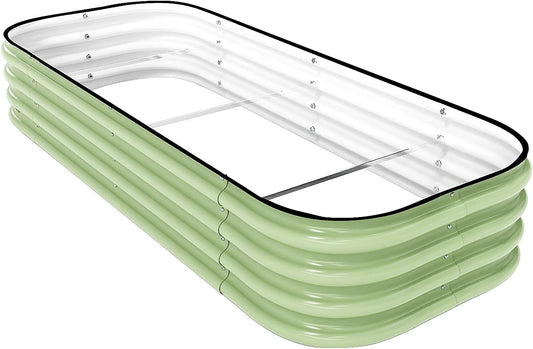 DaisyVibe Raised Garden Bed Kit, Planter Raised Garden Boxes Outdoor, Oval Large Metal Raised Garden Beds for Vegetables Flowers (Green, 5ftx2ftx1ft)