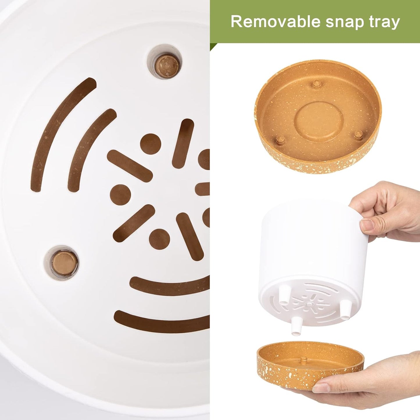 QCQHDU 5 inch Plant Pot, 2 Pack Planters for Indoor Plants with Drainage Holes & Saucer, Outdoor Flower Pots Home Garden Modern Decor