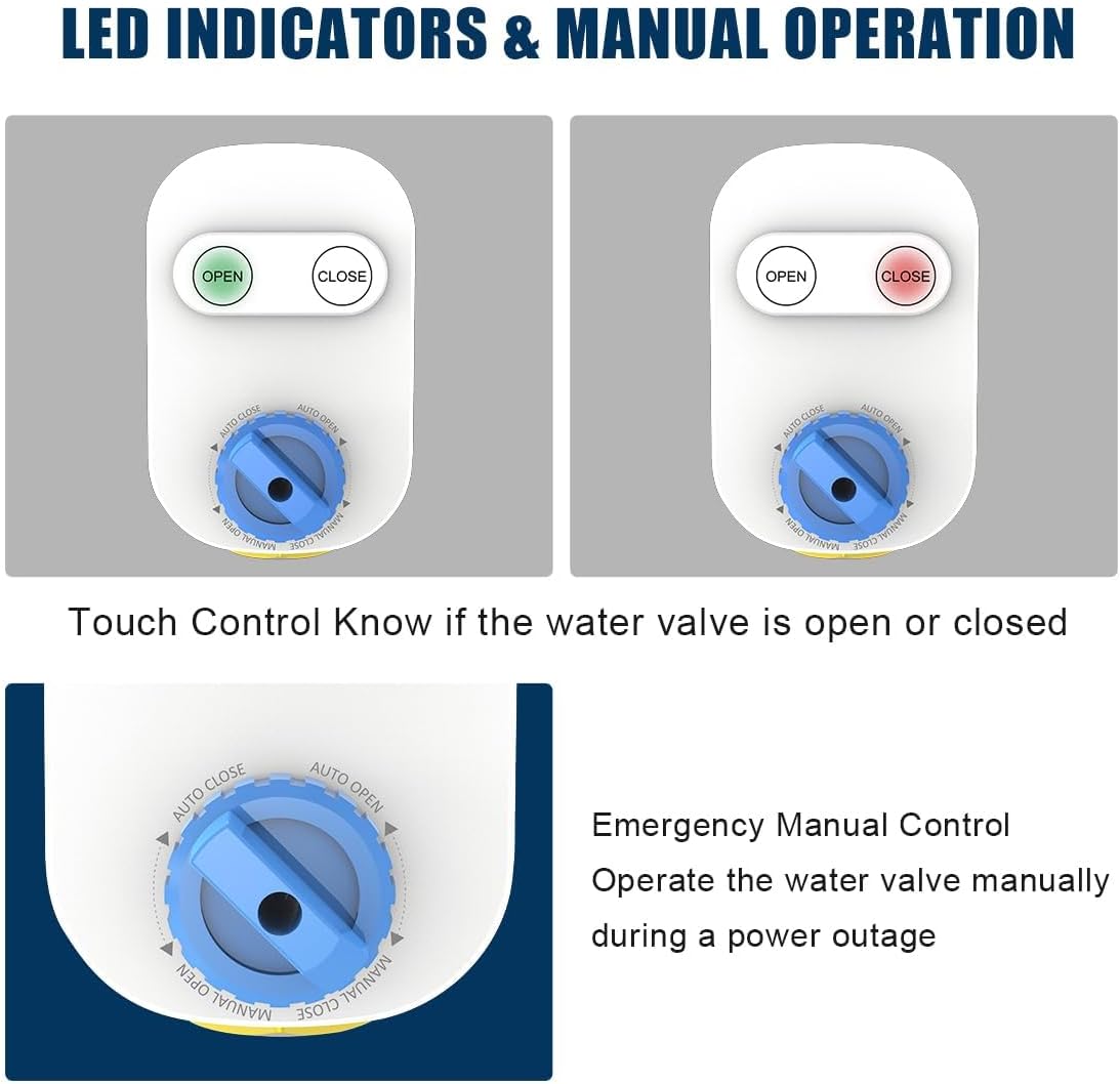 DN20 Smart Water Valve, 3/4 Inch WiFi Water Timer for Garden Hose, Sprinkler Timer Auto Watering with Manual Button Control, Compatible with Alexa, Google