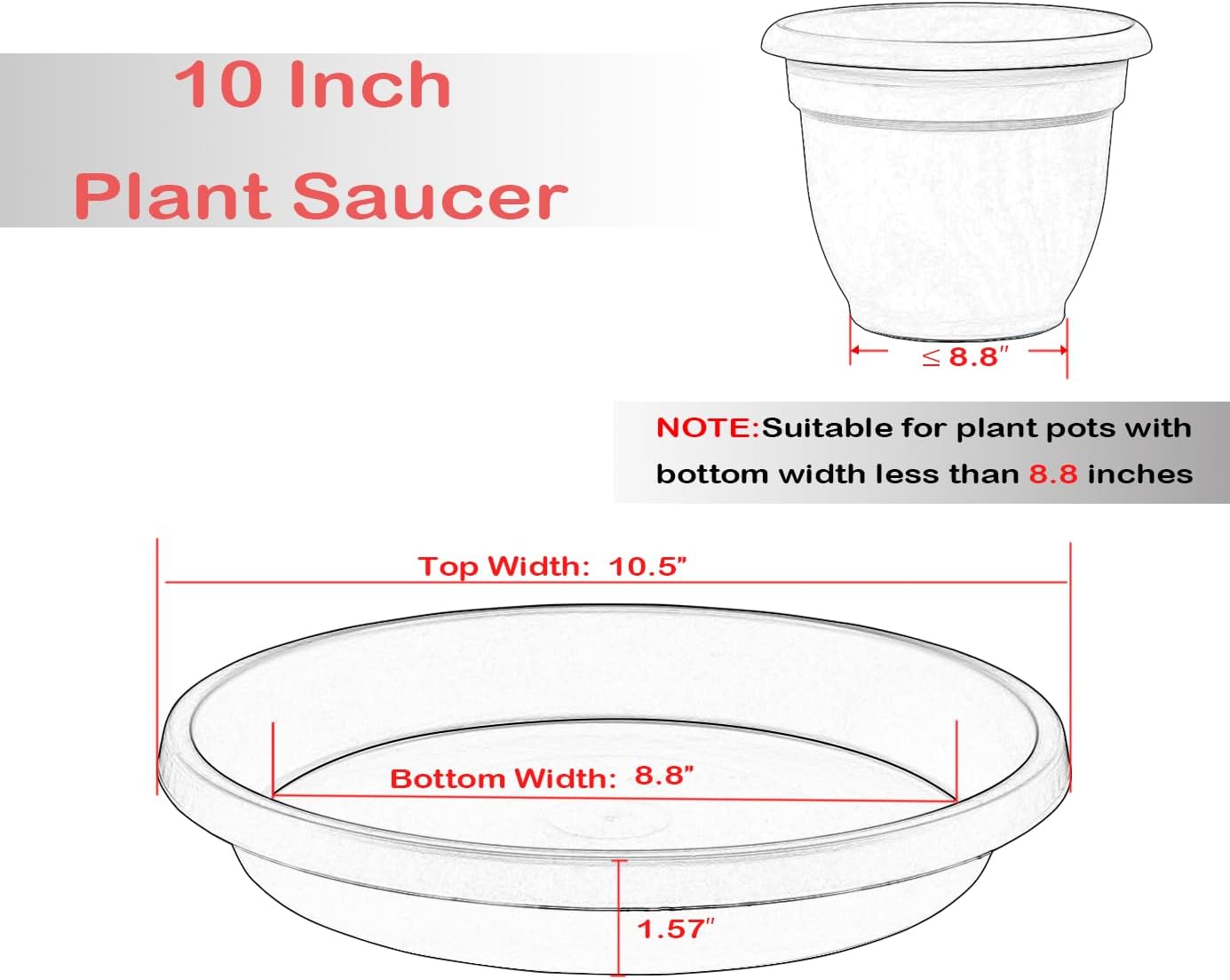 Plant Saucer 10inch 2 Pack