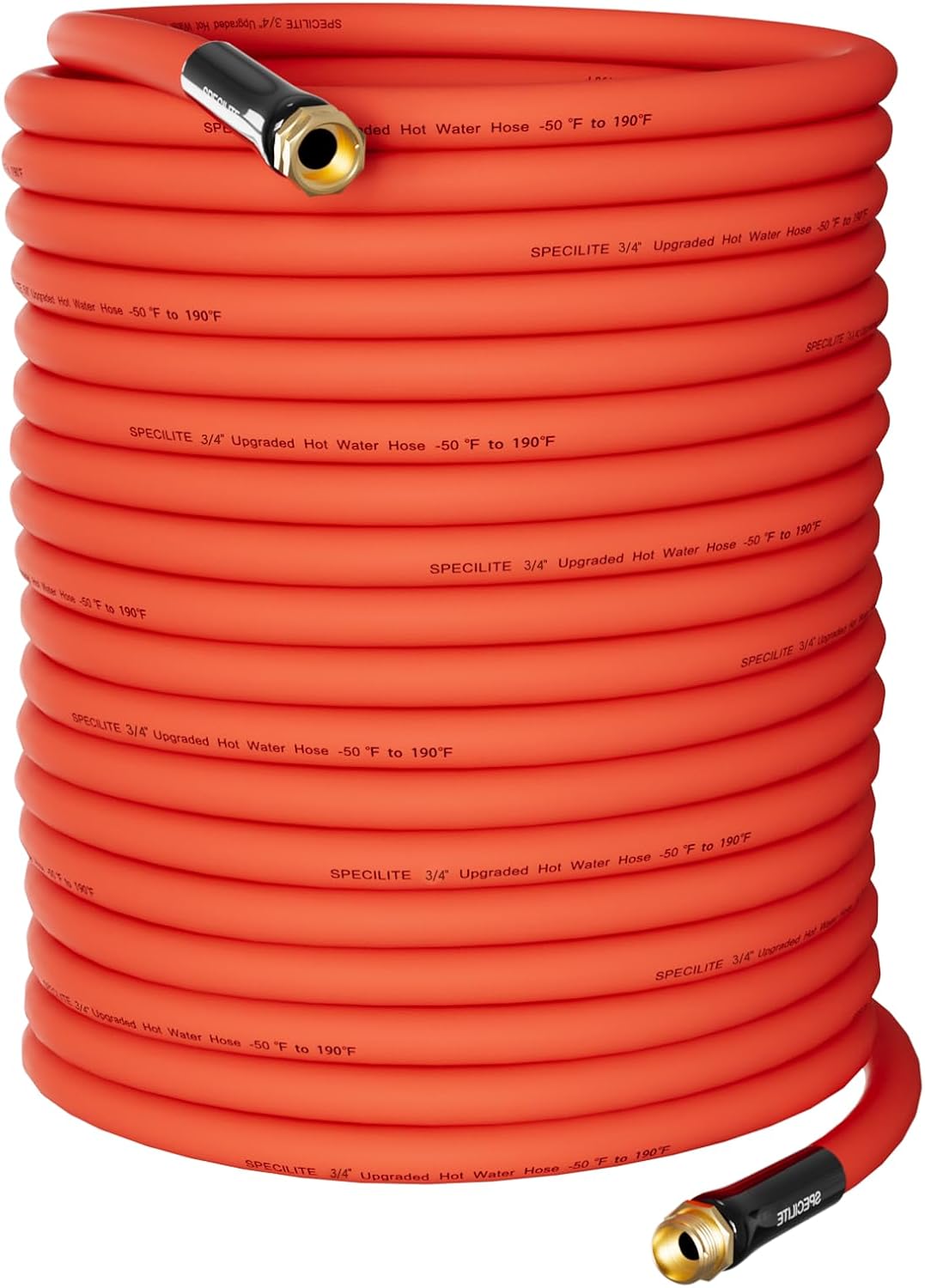 3/4" Hot/Cold Garden Water Hose 200 ft, -50℉-190℉,Flexible & Lightweight With 3/4" Brass Fittings for Yard, Outdoor, Farm, Red