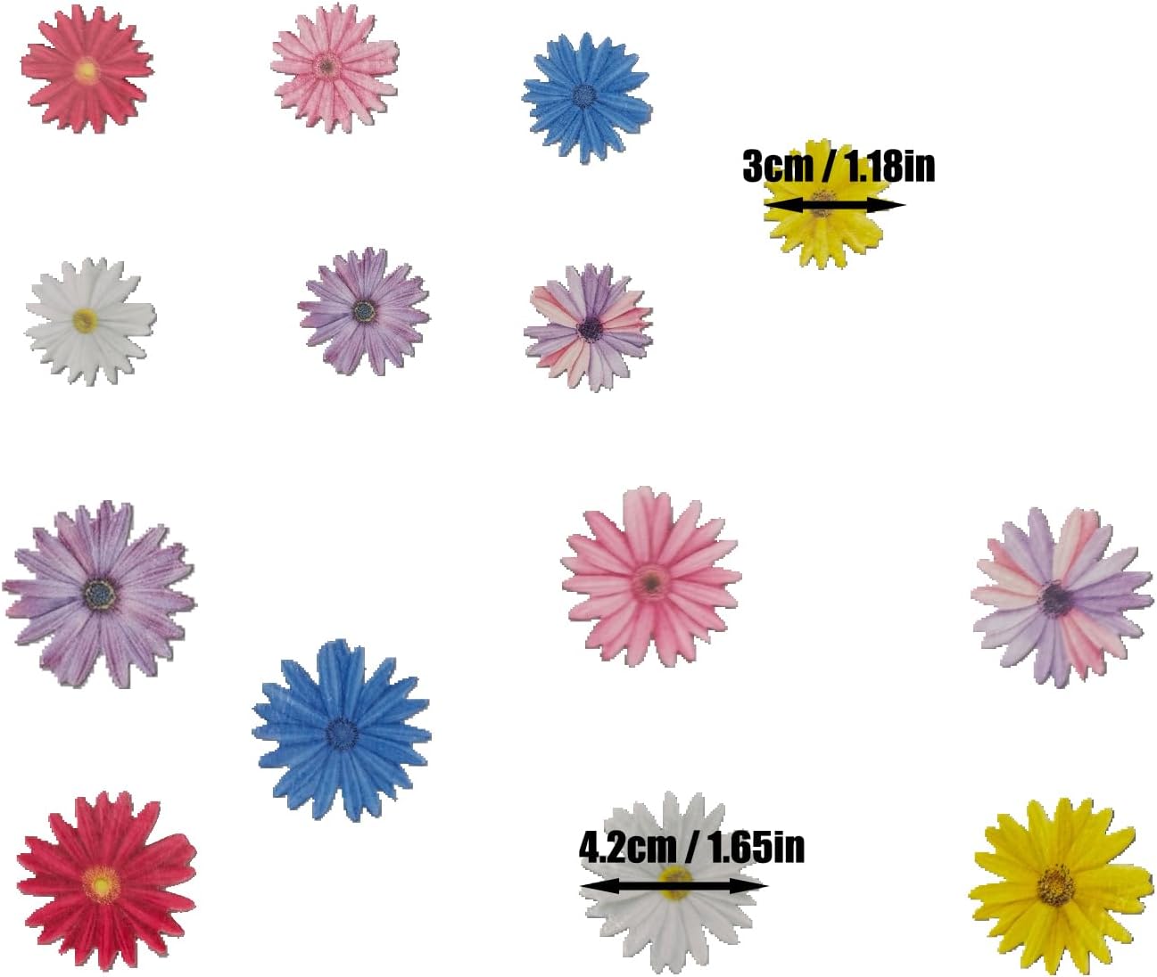 65pcs Edible Mixed Daisy for Cake Decorating Daisies Cupcake Toppers Wedding Themed Party Birthday Cake Decoration(Tasteless)