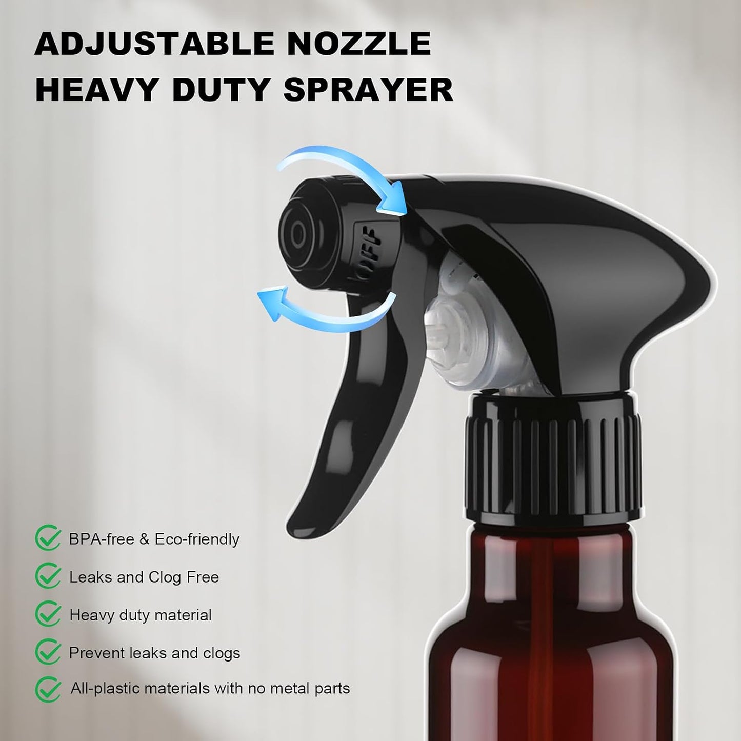 Spray Bottles 4oz/120ml Plastic Small Spray Bottle for Hair Mist/Stream Spraying Heavy Duty Empty Water Spray Bottles for Cleaning Solutions, Plants 2 Pack (Brown)