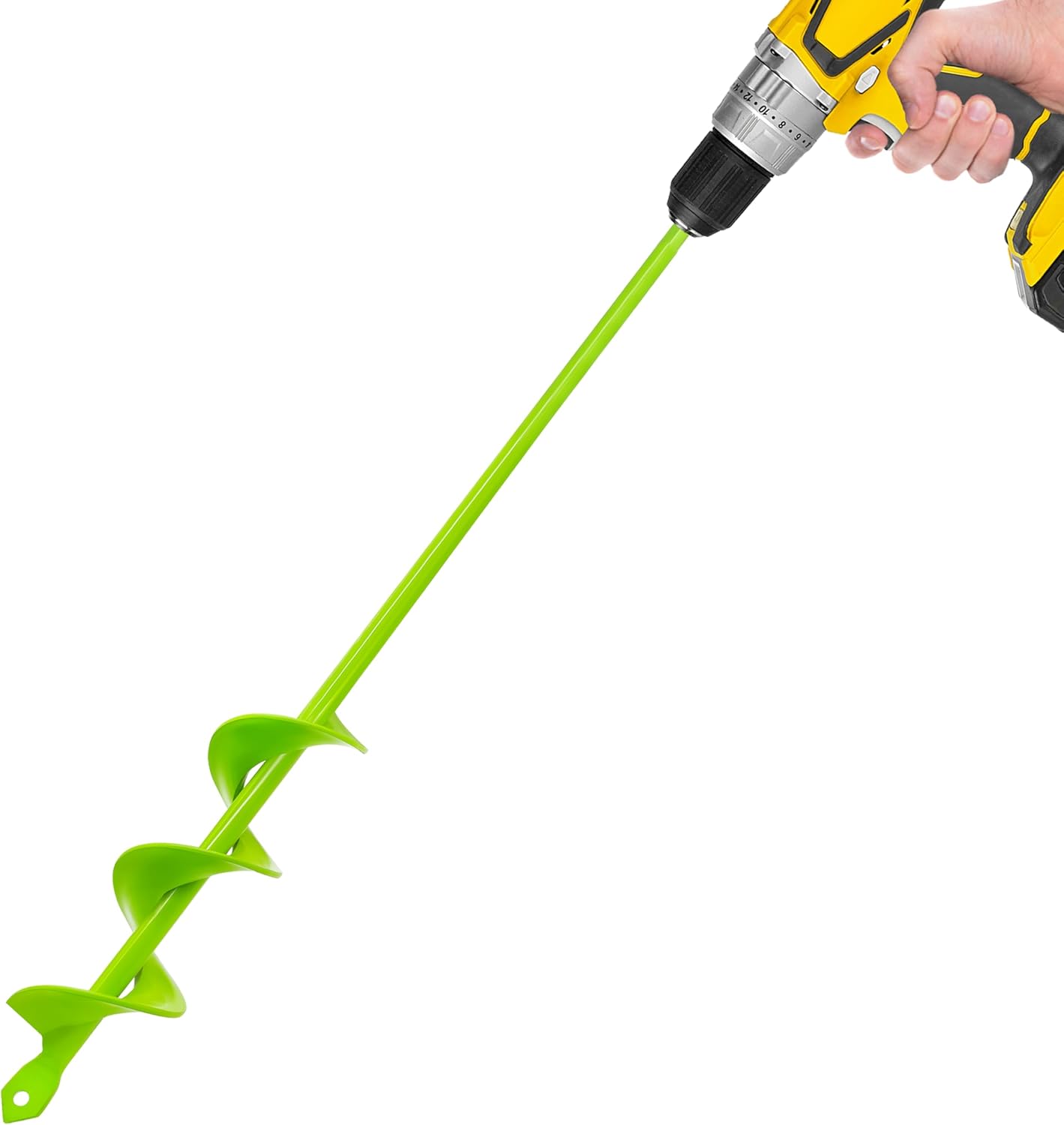 Auger Drill Bit for Planting 1.6"x16.5" Garden Spiral Drill Bit,Heavy-Duty Bulb Auger, Post Hole Digger for 3/8” Hex Driver Drill Solid Shaft