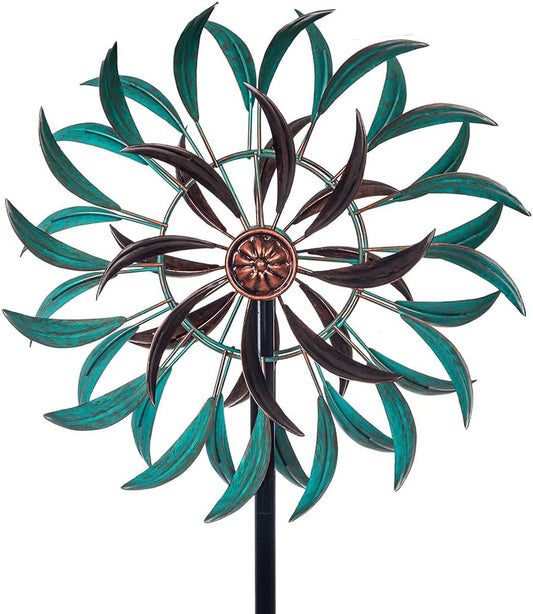 Stargarden Metal Wind Spinner,Two-Way Wind Sculptures,360 Degrees Kinetic Wind Spinners for Yard and Garden