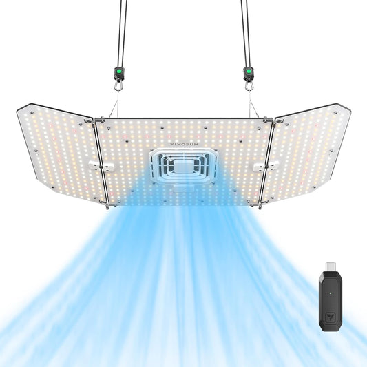 VIVOSUN AeroLight Wing AW200SE, LED Grow Light 200W with Integrated Circulation Fan & GrowHub Controller E25, Compatible with App & E42A, 2x4/3x3 Coverage, Establish an Intelligent Grow Environment