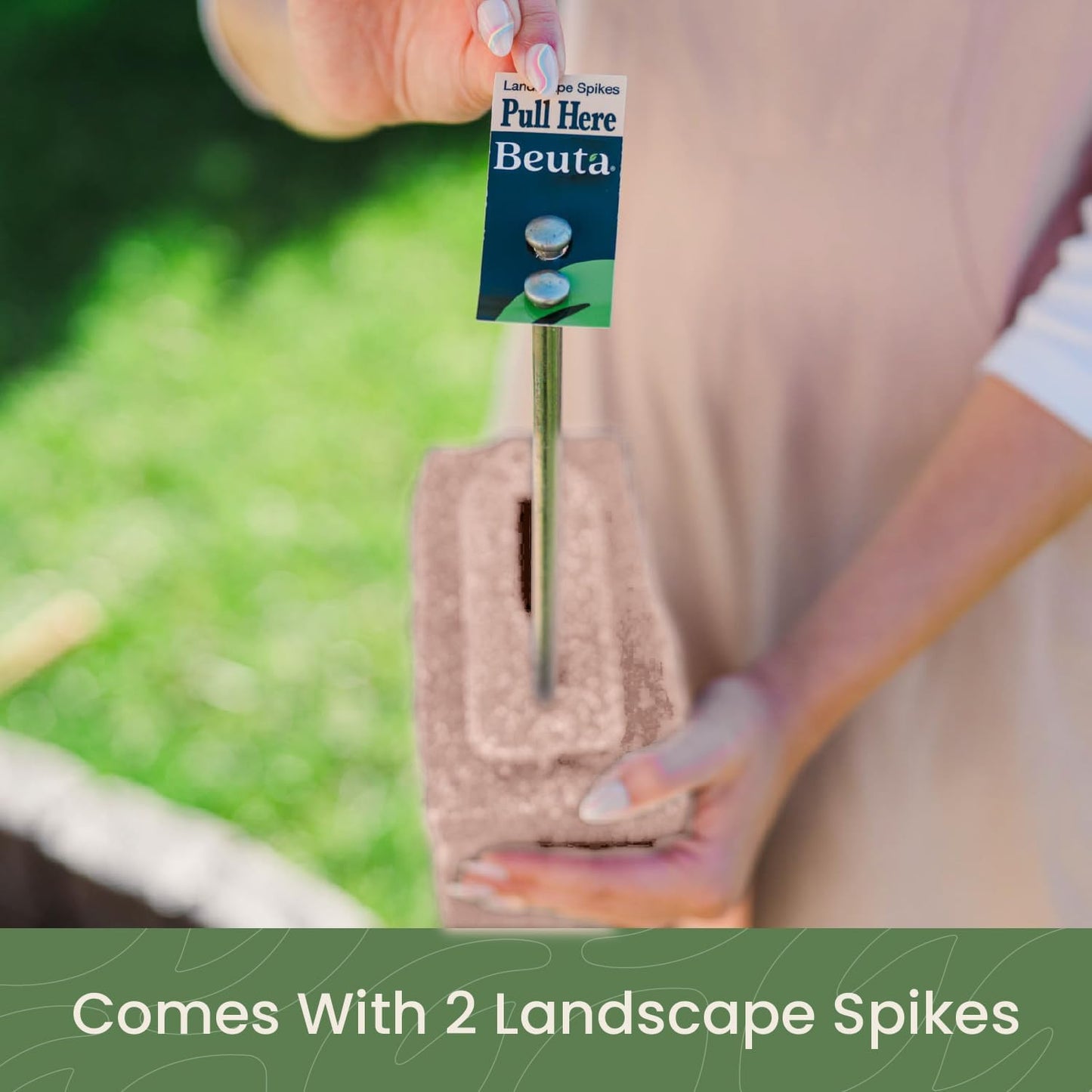 Beuta Landscape Edging | Garden Edging Border | Faux Stone Blocks for Lawn Edging, Flower Beds & Yard Edging – 40 Pack | Each Section Has 6 Blocks 48" L x 4" W x 6.5" H | 80 Spikes | Sandstone