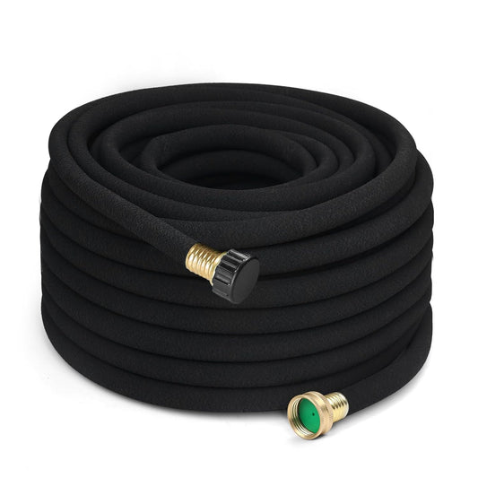 50 FT Soaker Hose 1/2" Heavy Duty Garden Hose to Save 70% Water Drip Irrigation Kit for Lawn/Yard Landscaping Beds (50FT)
