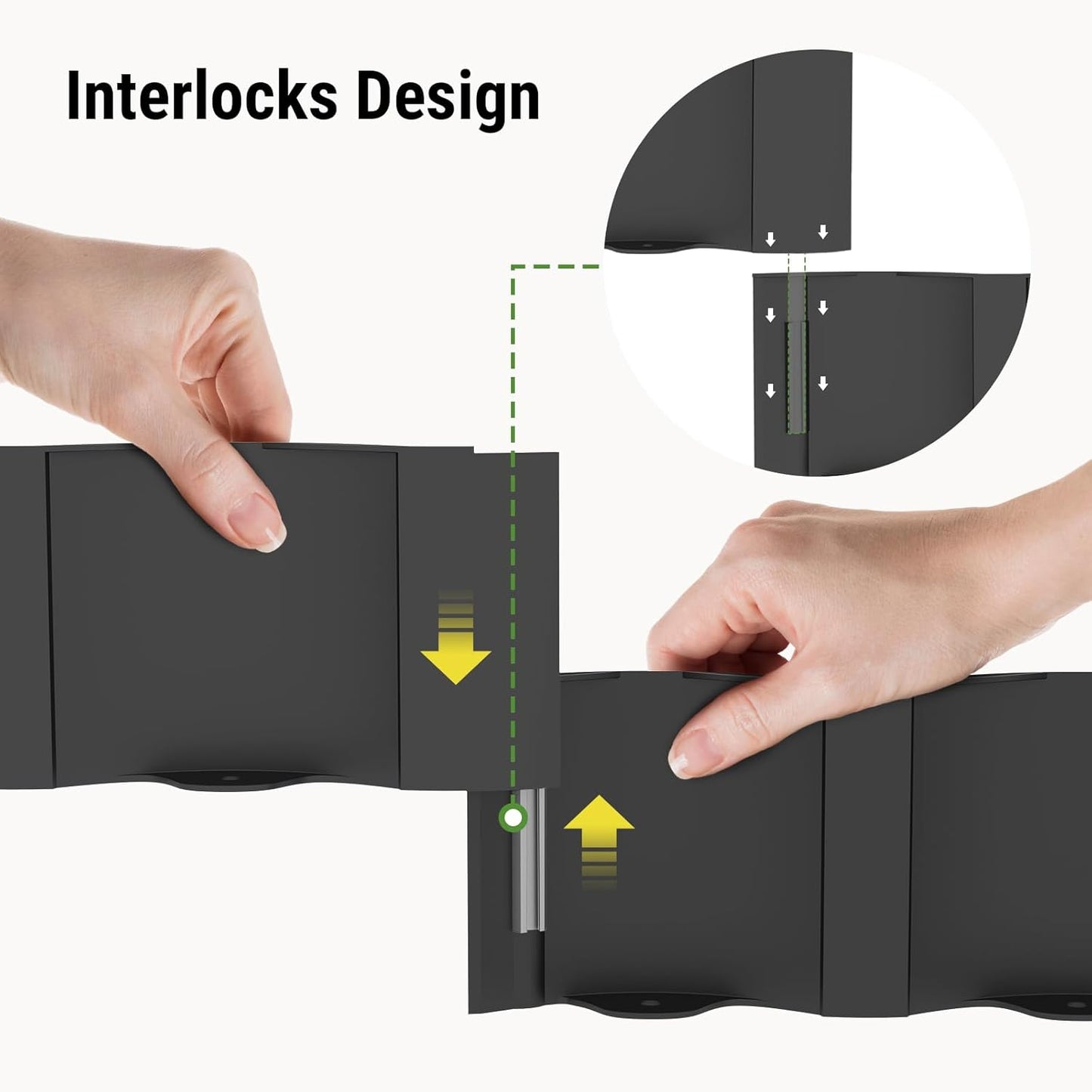 Mars Villa Landscape Edging 20FT, Interlocking Landscape Edging 5.9in No Dig Garden Edging Border for Landscaping, Flexible Flower Bed Lawn Edging for Outdoor Pathway, with Stakes,(Black,16PCS)