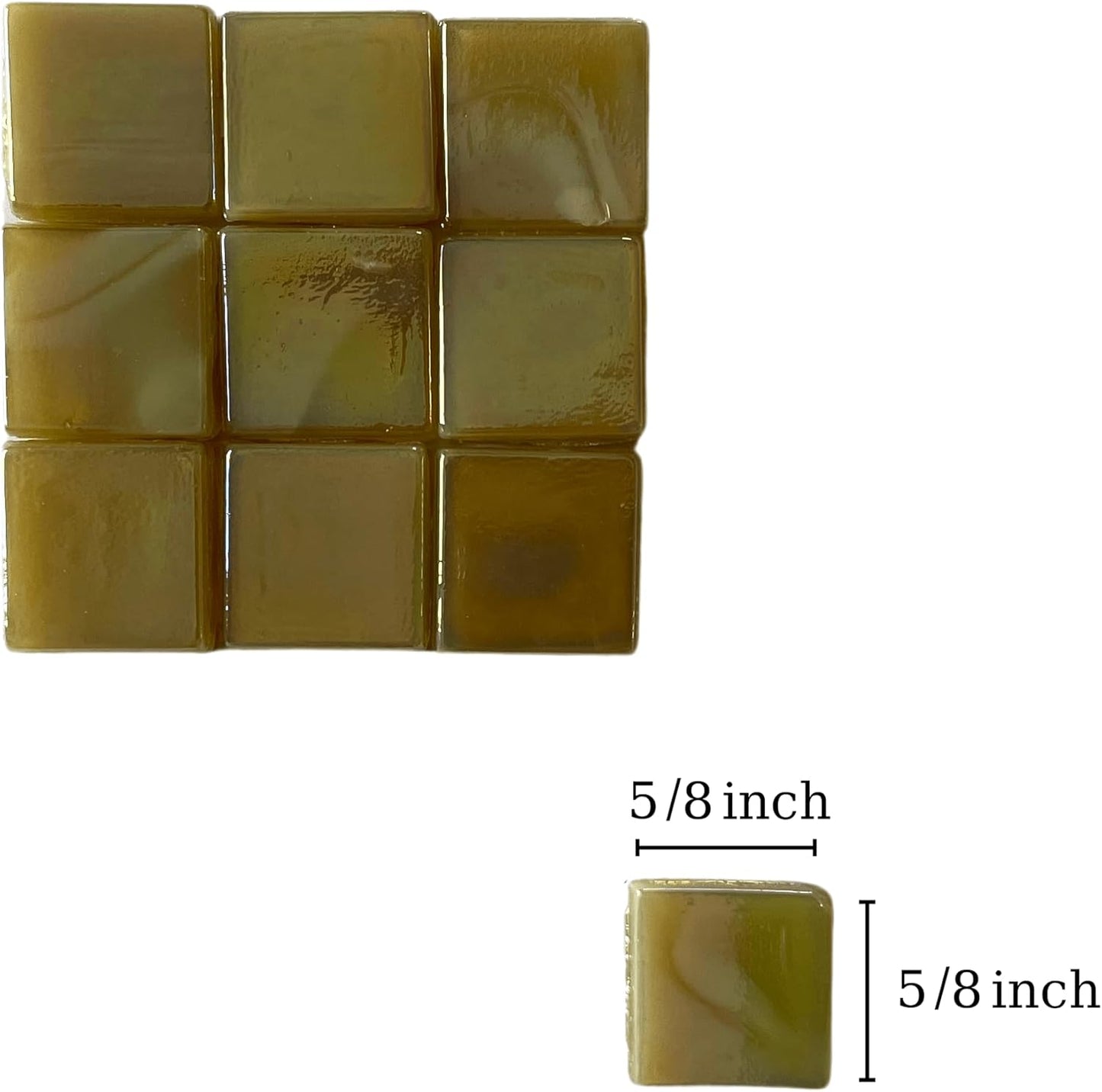 Smeinink Iridescent Mosaic Tiles - 1.1 lb Single Mosaic Pieces for Crafts, Glass and Stained Glass DIY, 34 Colors (WJ34-3)