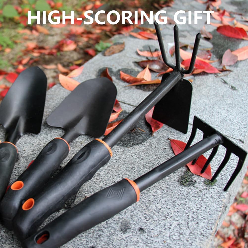 Large Garden Tool Set with Non-Slip Rubber Handle - 6 Piece Heavy Duty, Gardening Hand Tools, Sturdy Durable, Classic Utility Gardening Gift