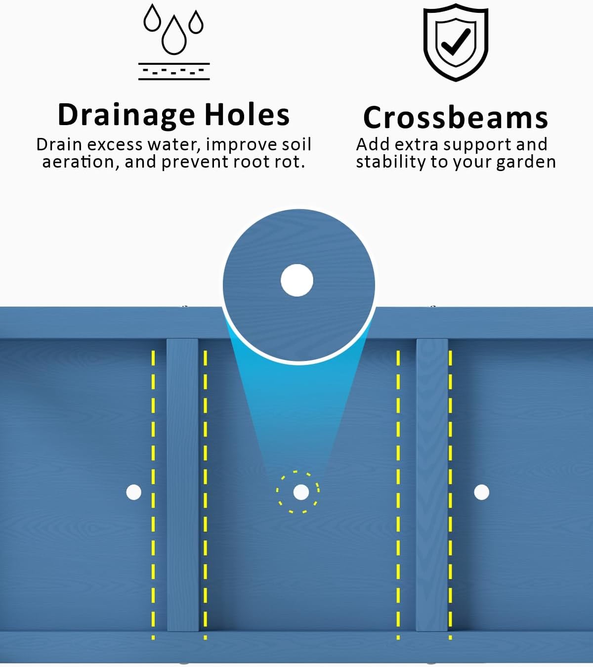 Raised Garden Beds Outdoor with Legs,Outdoor Planter Box，Non-Cracking,Rust Resistantand Rot-Resistant for Vegetable Garden for Backyard, Patio, Balcony Outdoors/Indoors, Navy