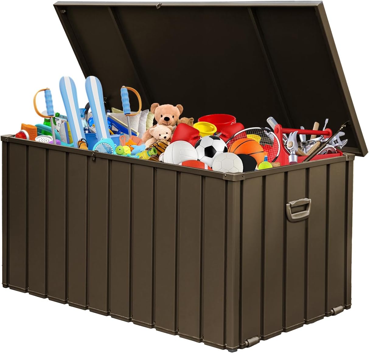 Domi 200-Gallon Outdoor Storage Box – Waterproof, Lockable Storage Cabinet for Patio Furniture, Garden Tools & Pool Supplies – Large Metal Storage for Cushions