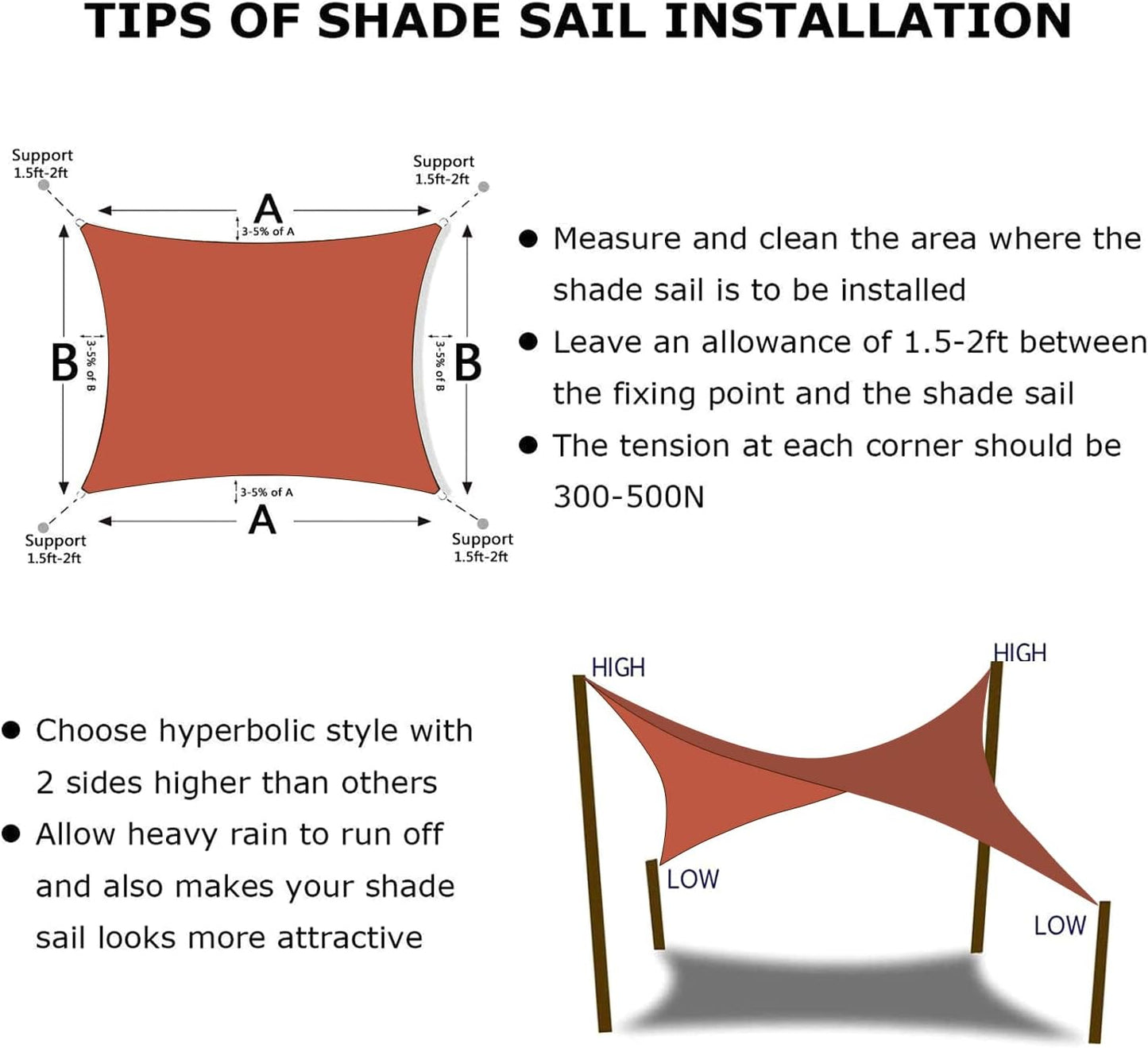 KANAGAWA 12'X24' Rust Red Custom Size Sun Shade Sail Rectangle UV Block Canopy Cover for Patio Backyard Lawn Garden Outdoor (Customized Available)