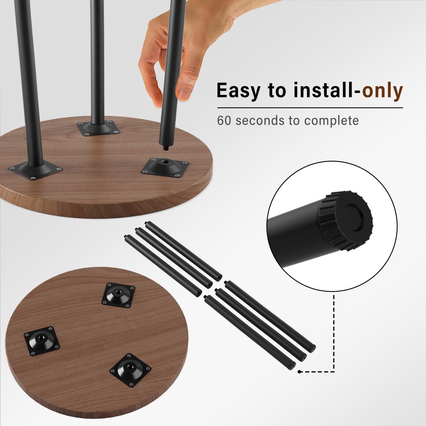 Plant Stand Indoor Outdoor: 2 Pack Indoor Plant Stand 20'' Convertible Multi-purpose Holder - Mid Century Modern Decor - Tall Plant Table for Living Room/Balcony/Garden/Patio, Walnut