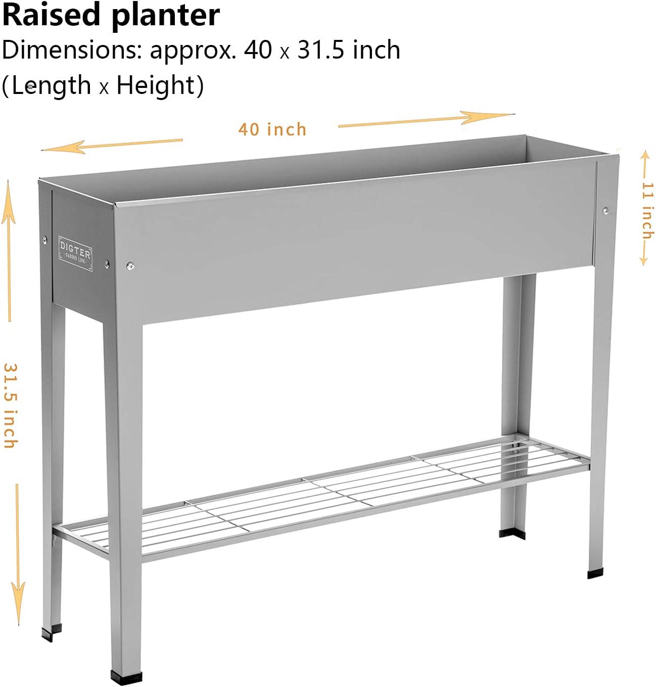 Metal Raised Garden Bed,Raised Planter Box with Legs,Herbs and Vegetables Planter Suitable for Outdoor Patio Deck and Porch (Gray)