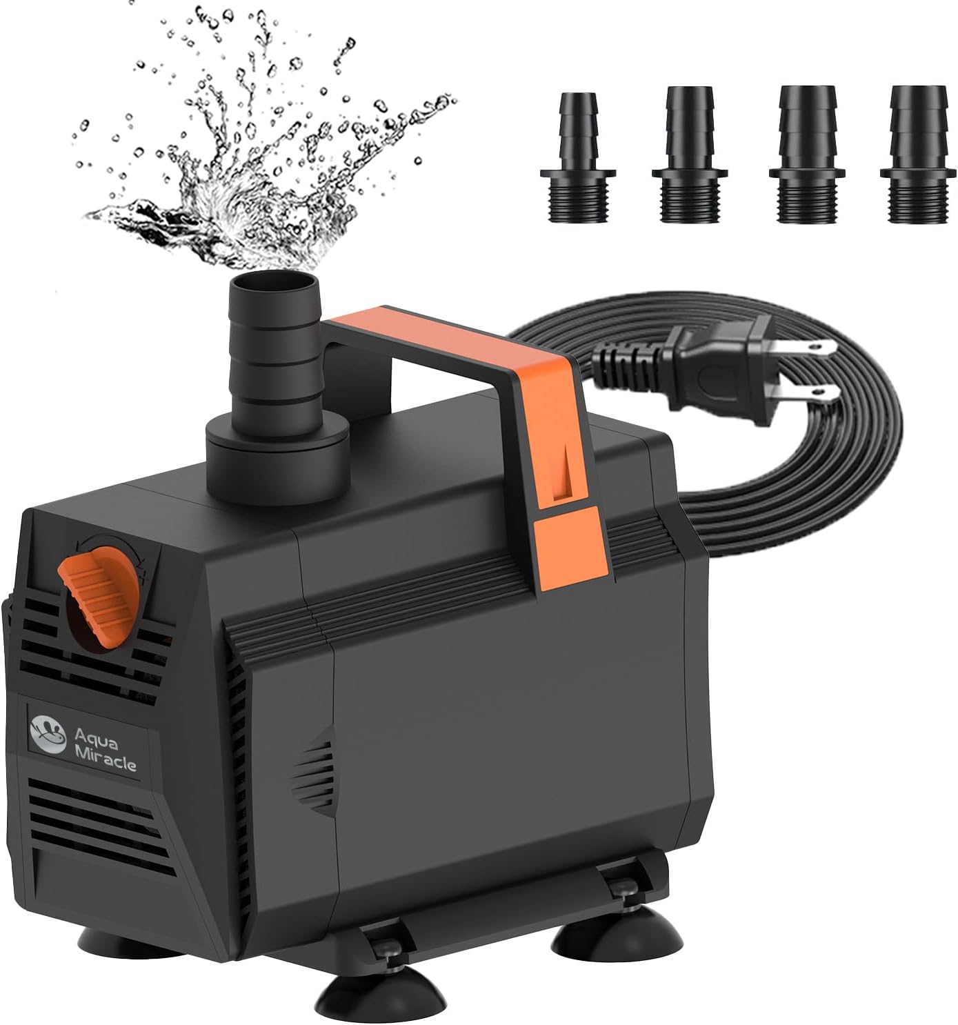 AquaMiracle 600GPH Aquarium Water Pumps (2270L/H, 35W) Fountain Pump Pond Pump Submersible Water Pump with Flow Control for Fountain, Waterfall, Statuary, Filtration, Water feature, Hydroponics