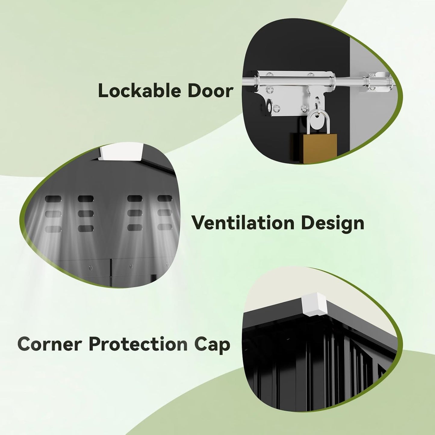 COMHOMA Shed Outdoor Storage Shed Metal,Lockable Doors Tool Sheds with Sloping Roof,Steel Garden Shed with Air Vent for Backyard,Patio,Lawn,Poolside (Grey, 8'*6')