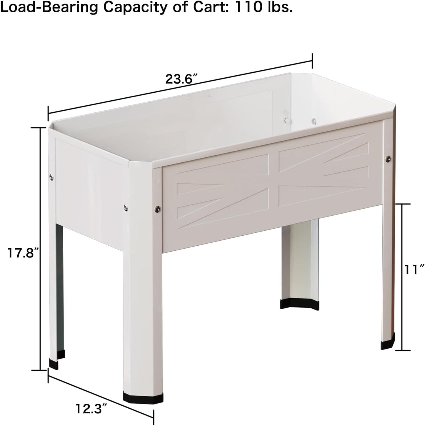 Raised Garden Bed with Detachable Tall Legs Elevated Metal Planter Box for Growing Fresh Herbs Vegetables Flowers Succulents&Other Plants for Outdoor Backyard Patio Deck Balcony White