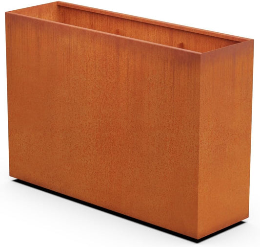 Corten Steel Planter Rectangle Outdoor Metal Garden Box Heavy Duty | Made in USA | Fully Assembled
