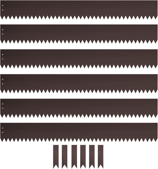Steel Landscape Edging 40 Inch Strips, Steel Edging 4 Inch Depth, 6 Pack Hammer in Landscape Edging, Metal Landscape Edging, Metal Edging for Landscaping（Brown