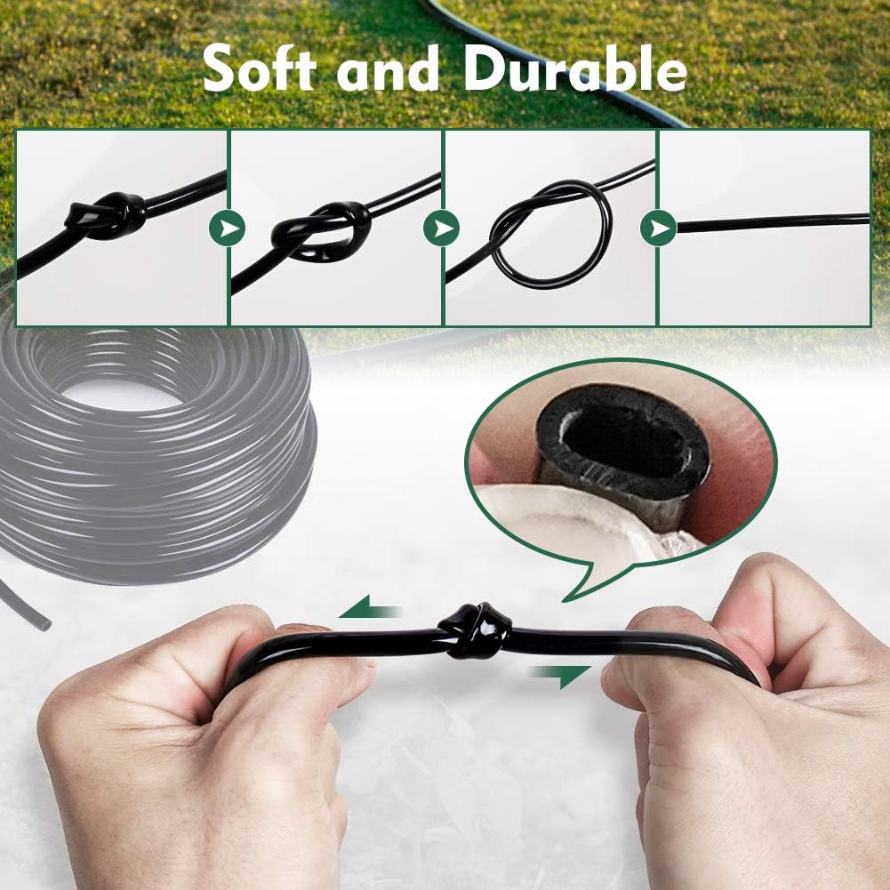 Bonviee 200ft 1/4 inch Drip Irrigation Tubing Blank Distribution Hose Garden Watering Tube Line for Drip Irrigation System