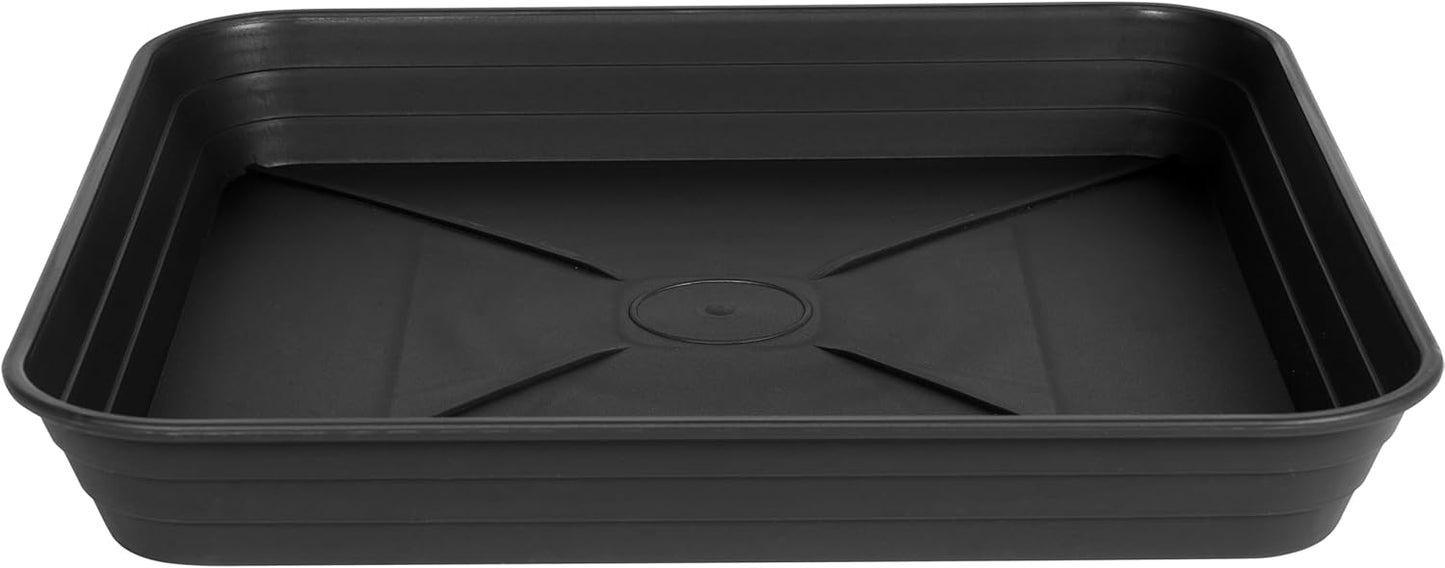 Square Plant Saucer Tray 8 inch 2 Pack, Heavy Duty Plastic Square Plant Saucers for Indoors Outdoor, Flower Planter Drip Trays for Pots, Seed Starting Tray