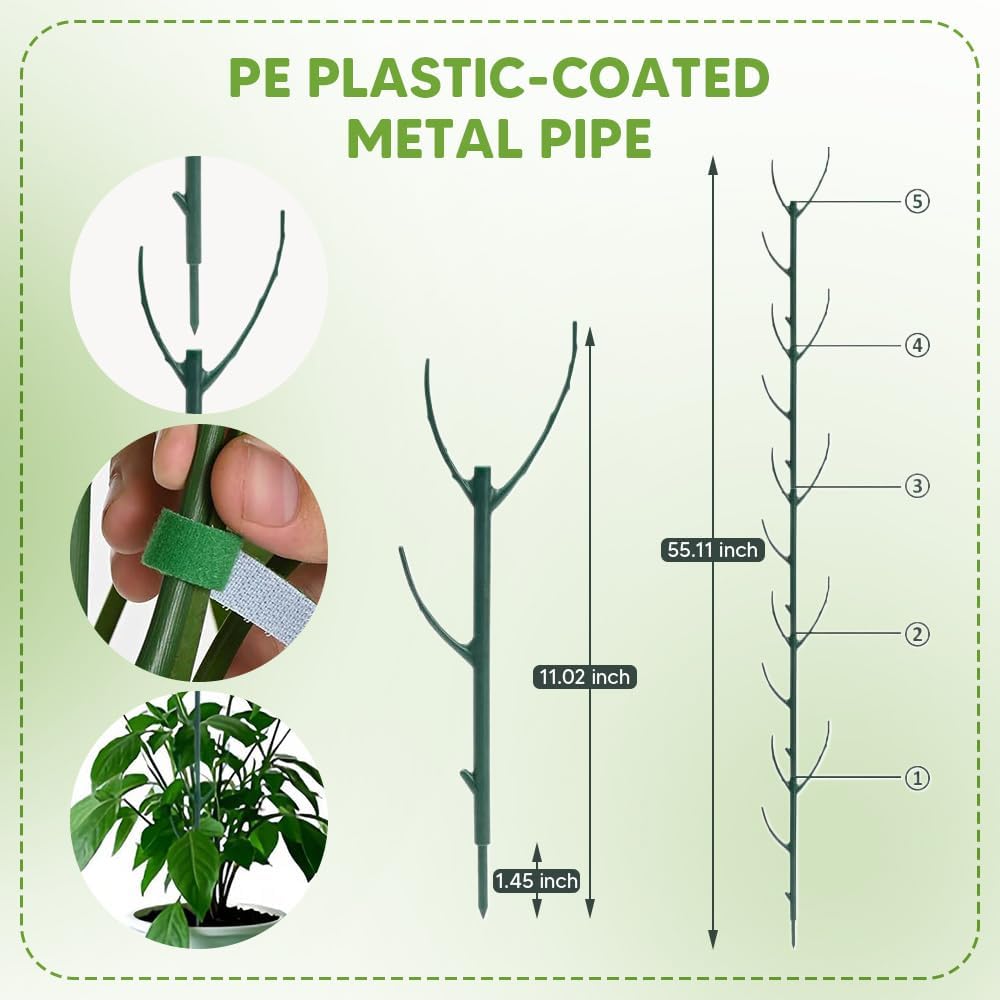 10 Pack Stackable Monstera Plant Support, Garden Plant Support Stakes for Indoor Outdoor Plants, Climbing Plant Support Structures Plant Holder Stick Moss Pole for Support Tall Potted Plants