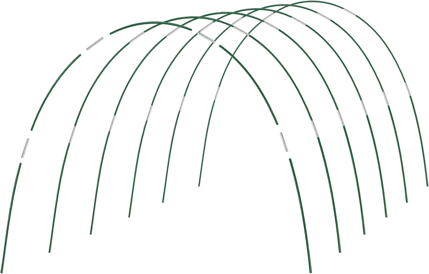 PHYEX Garden Hoops Greenhouse Hoops for Row Covers & Raised Beds, Rust-Free Fiberglass Frame, DIY Adjustable Garden Tunnel with Clips for Plant Covers, Netting, & Frost Protection, 60pcs