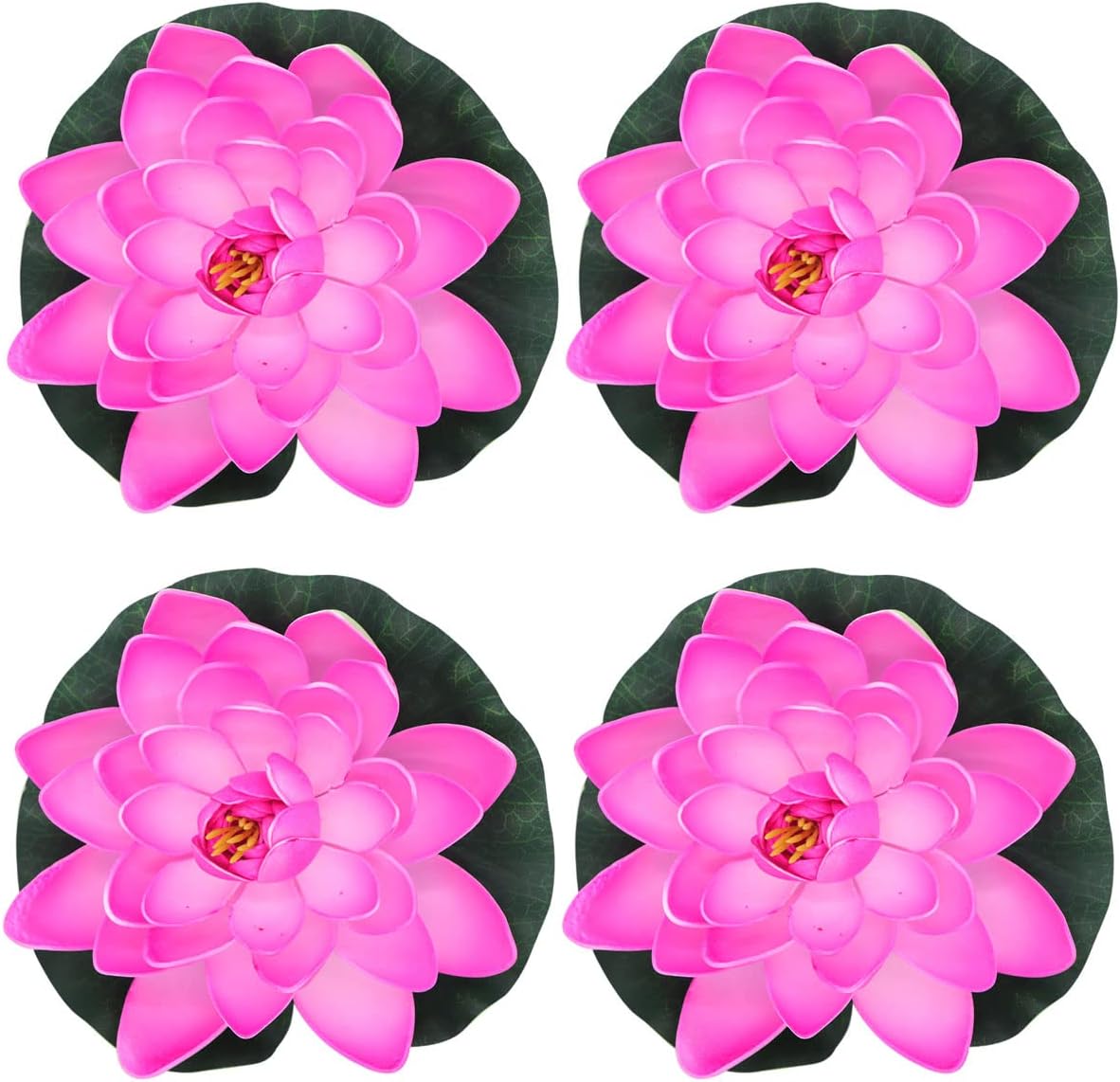 FZBNSRKO Artificial Lotus,4PCS 7.1" Inch Floating Foam Lotus Flowers for Pool,Realistic Water Lily Pads for Home Outdoor Patio Pond Wedding Party Decorations,Water Pink